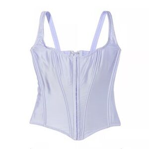 New! Victorias Secret 100% silk blue lace up corset top 10475